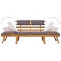 Sofá cama de jardín 2 en 1 con cojín madera maciza acacia 190cm