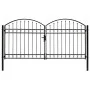 Doppeltüriges Zauntor mit Bogen 300x125 cm aus schwarzem Stahl von vidaXL, Gartentore - Ref: Foro24-143089, Preis: 453,02 €, ...