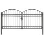 Doppeltüriges Zauntor mit Bogen 300x125 cm aus schwarzem Stahl von vidaXL, Gartentore - Ref: Foro24-143089, Preis: 465,57 €, ...
