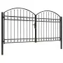 Doppeltüriges Zauntor mit Bogen 300x125 cm aus schwarzem Stahl von vidaXL, Gartentore - Ref: Foro24-143089, Preis: 453,02 €, ...
