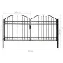 Doppeltüriges Zauntor mit Bogen 300x125 cm aus schwarzem Stahl von vidaXL, Gartentore - Ref: Foro24-143089, Preis: 453,02 €, ...
