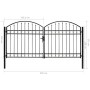 Doppeltüriges Zauntor mit Bogen 300x125 cm aus schwarzem Stahl von vidaXL, Gartentore - Ref: Foro24-143089, Preis: 465,57 €, ...