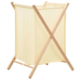 Wäschekorb aus Zedernholz und beigem Stoff 42x41x64 cm von vidaXL, Wäschekörbe - Ref: Foro24-246440, Preis: 33,13 €, Rabatt: %