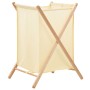 Wäschekorb aus Zedernholz und beigem Stoff 42x41x64 cm von vidaXL, Wäschekörbe - Ref: Foro24-246440, Preis: 36,26 €, Rabatt: %