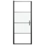 Puerta de ducha vidrio semiesmerilado negro 91x195 cm