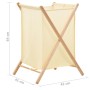 Wäschekorb aus Zedernholz und beigem Stoff 42x41x64 cm von vidaXL, Wäschekörbe - Ref: Foro24-246440, Preis: 36,26 €, Rabatt: %