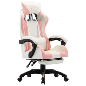 Gaming chair with footrest pink and white synthetic leather by vidaXL, Office chairs - Ref: Foro24-287994, Price: 148,50 €, D...