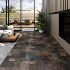 Brown self-adhesive PVC floor plank with wood structure 5.11 m² by vidaXL, Floors and carpets - Ref: Foro24-146611, Price: 76...
