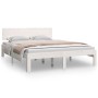 Weißer Massivholzbettrahmen 135x190 cm von vidaXL, Betten und Lattenroste - Ref: Foro24-810471, Preis: 132,69 €, Rabatt: %
