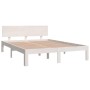 Weißer Massivholzbettrahmen 135x190 cm von vidaXL, Betten und Lattenroste - Ref: Foro24-810471, Preis: 132,69 €, Rabatt: %