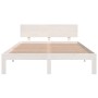 Weißer Massivholzbettrahmen 135x190 cm von vidaXL, Betten und Lattenroste - Ref: Foro24-810471, Preis: 132,69 €, Rabatt: %