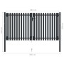 Cancela doble de valla de acero gris antracita 306x200 cm de vidaXL, Puertas de jardín - Ref: Foro24-146353, Precio: 633,81 €