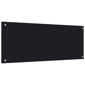 Protección salpicaduras cocina vidrio templado negro 100x40 cm