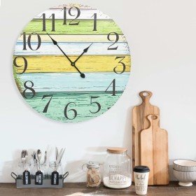 Reloj de pared de MDF multicolor 60 cm