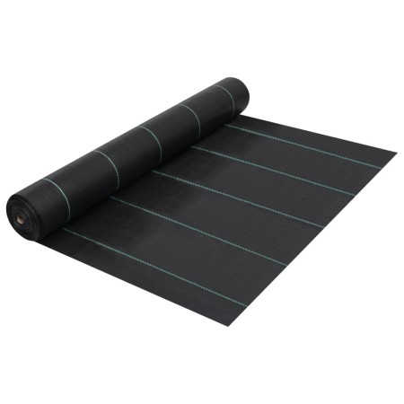 Estera de control de malezas y raíces PP negro 2x5 m