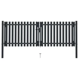 Cancel double anthracite grey steel fence 306x150 cm by vidaXL, garden gates - Ref: Foro24-146351, Price: 518,07 €, Discount: %