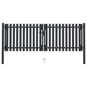 Doppeltor aus anthrazitgrauem Stahlzaun 306x150 cm von vidaXL, Gartentore - Ref: Foro24-146351, Preis: 533,91 €, Rabatt: %
