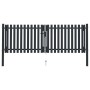 Doppeltor aus anthrazitgrauem Stahlzaun 306x150 cm von vidaXL, Gartentore - Ref: Foro24-146351, Preis: 533,91 €, Rabatt: %