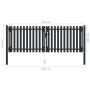 Doppeltor aus anthrazitgrauem Stahlzaun 306x150 cm von vidaXL, Gartentore - Ref: Foro24-146351, Preis: 533,91 €, Rabatt: %