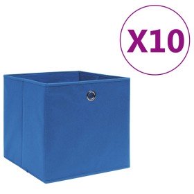 Cajas de almacenaje 10 uds tela no tejida azul 28x28x28 cm Cajas de almacenaje 10 uds tela no tejida azul 28x28x28 cm