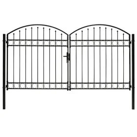 Doppeltüriges Zauntor mit schwarzem Stahlbogen 300x175 cm von vidaXL, Gartentore - Ref: Foro24-146340, Preis: 511,49 €, Rabat...