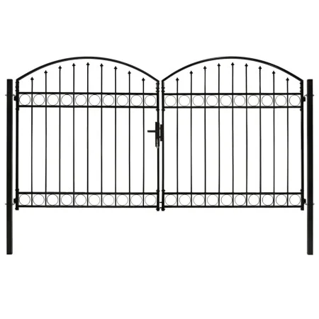 Doppeltüriges Zauntor mit schwarzem Stahlbogen 300x175 cm von vidaXL, Gartentore - Ref: Foro24-146340, Preis: 511,47 €, Rabat...