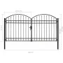 Doppeltüriges Zauntor mit schwarzem Stahlbogen 300x175 cm von vidaXL, Gartentore - Ref: Foro24-146340, Preis: 511,47 €, Rabat...
