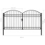 Doppeltüriges Zauntor mit schwarzem Stahlbogen 300x175 cm von vidaXL, Gartentore - Ref: Foro24-146340, Preis: 525,25 €, Rabat...