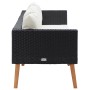 Sofá de jardín 3 plazas con cojines ratán sintético negro by vidaXL, Outdoor sofas - Ref: Foro24-310214, Price: 217,16 €, Dis...