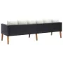 Sofá de jardín 3 plazas con cojines ratán sintético negro by vidaXL, Outdoor sofas - Ref: Foro24-310214, Price: 204,93 €, Dis...