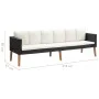 Sofá de jardín 3 plazas con cojines ratán sintético negro by vidaXL, Outdoor sofas - Ref: Foro24-310214, Price: 204,93 €, Dis...