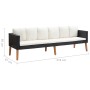 Sofá de jardín 3 plazas con cojines ratán sintético negro by vidaXL, Outdoor sofas - Ref: Foro24-310214, Price: 217,16 €, Dis...