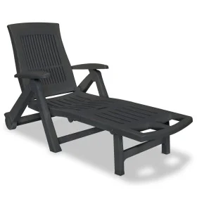 Anthrazitgraue Sonnenliege aus Kunststoff mit Fußstütze von vidaXL, Liegen - Ref: Foro24-43588, Preis: 190,35 €, Rabatt: %
