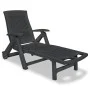 Anthracite gray plastic sun lounger with footrest by vidaXL, Loungers - Ref: Foro24-43588, Price: 190,35 €, Discount: %