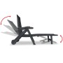 Anthrazitgraue Sonnenliege aus Kunststoff mit Fußstütze von vidaXL, Liegen - Ref: Foro24-43588, Preis: 195,04 €, Rabatt: %
