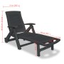 Anthrazitgraue Sonnenliege aus Kunststoff mit Fußstütze von vidaXL, Liegen - Ref: Foro24-43588, Preis: 195,04 €, Rabatt: %