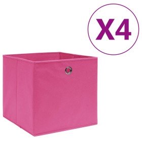 Cajas de almacenaje 4 uds tela no tejida rosa 28x28x28 cm Cajas de almacenaje 4 uds tela no tejida rosa 28x28x28 cm