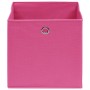 Cajas de almacenaje 4 uds tela no tejida rosa 28x28x28 cm