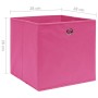 Cajas de almacenaje 4 uds tela no tejida rosa 28x28x28 cm