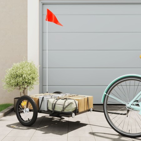 Remolque para bicicleta hierro negro 126x63x34 cm de vidaXL, Remolques para bicicletas - Ref: Foro24-94205, Precio: 64,92 €, ...