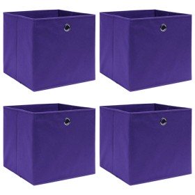 Cajas de almacenaje 4 uds tela no tejida morado 28x28x28 cm Cajas de almacenaje 4 uds tela no tejida morado 28x28x28 cm