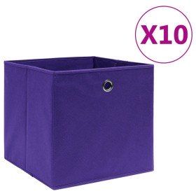 Cajas de almacenaje 10 uds tela no tejida morado 28x28x28 cm Cajas de almacenaje 10 uds tela no tejida morado 28x28x28 cm