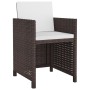 5-teiliges Garten-Essset und braune Kissen aus synthetischem Rattan von vidaXL, Gartensets - Ref: Foro24-43899, Preis: 339,62...