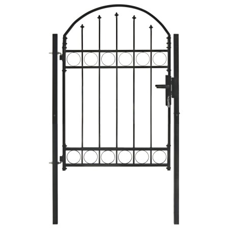 Puerta de jardín con arco superior 100x125 cm acero negro de vidaXL, Puertas de jardín - Ref: Foro24-143085, Precio: 196,06 €...