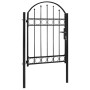 Puerta de jardín con arco superior 100x125 cm acero negro de vidaXL, Puertas de jardín - Ref: Foro24-143085, Precio: 196,06 €...