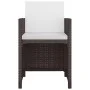 Set de comedor jardín 5 pzas y cojines ratán sintético marrón de vidaXL, Conjuntos de jardín - Ref: Foro24-43899, Precio: 261...