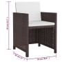 5-teiliges Garten-Essset und braune Kissen aus synthetischem Rattan von vidaXL, Gartensets - Ref: Foro24-43899, Preis: 339,62...