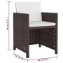 Set de comedor jardín 5 pzas y cojines ratán sintético marrón de vidaXL, Conjuntos de jardín - Ref: Foro24-43899, Precio: 261...