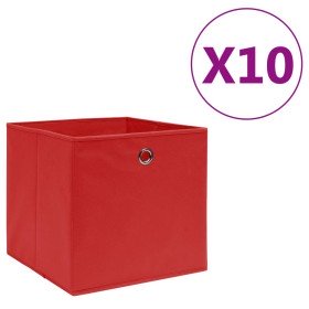 Cajas de almacenaje 10 uds tela no tejida rojo 28x28x28 cm Cajas de almacenaje 10 uds tela no tejida rojo 28x28x28 cm