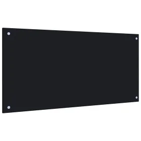 Kitchen splash protection black tempered glass 100x50 cm by vidaXL, Kitchen tools and utensils - Ref: Foro24-249491, Price: 4...